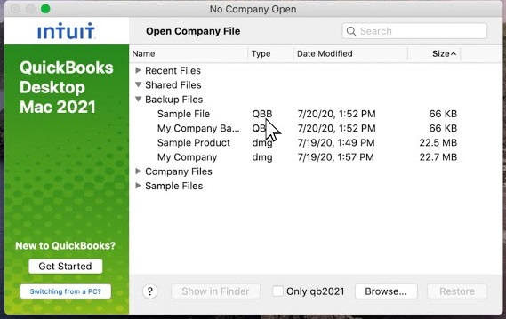 change qb file name in quickbooks for mac